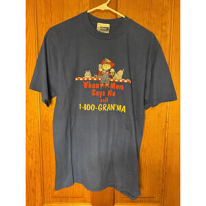 Men's Blue Graphic T-Shirt "When Mom Says No Call 1-800-GRAN